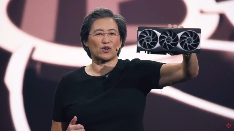 AMD President Lisa Su showing of the Radeon RX 6900 XT