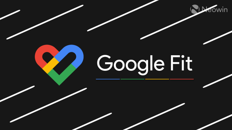 Google Fit logo and text on a black background