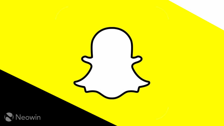 The Snapchat logo on a white, yellow and black background