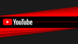 YouTube logo against black and red background