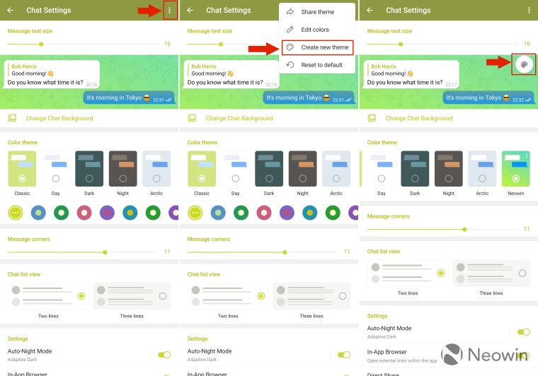 Creating a new theme in Telegram for Android