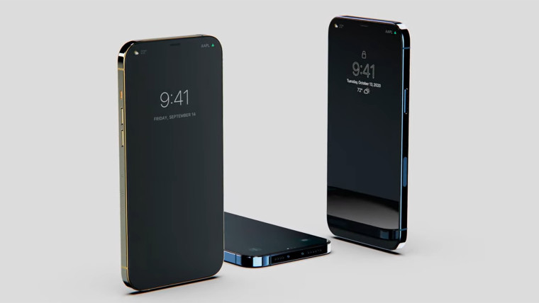 Mockup of the iPhone 13 with an always-on display