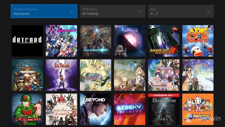 playstation now games collection on the playstation 4