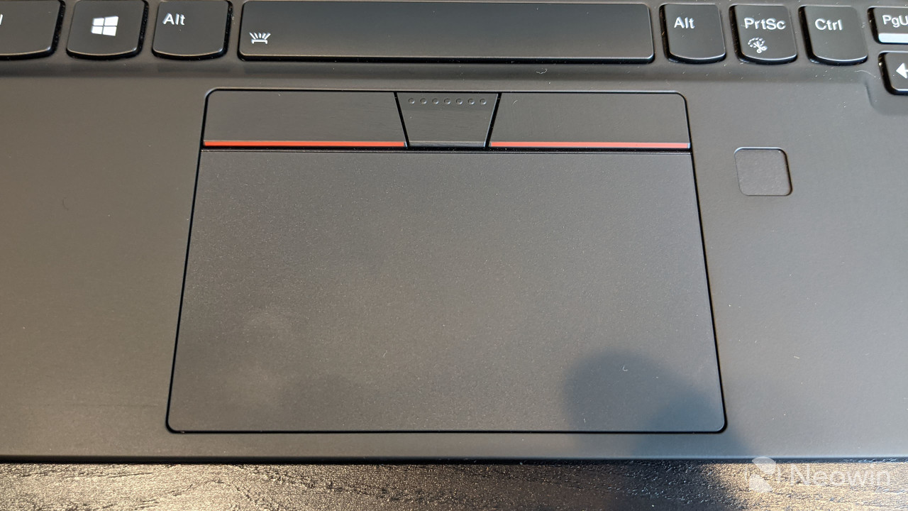 Close-up of ThinkPad X1 Nano touchpad