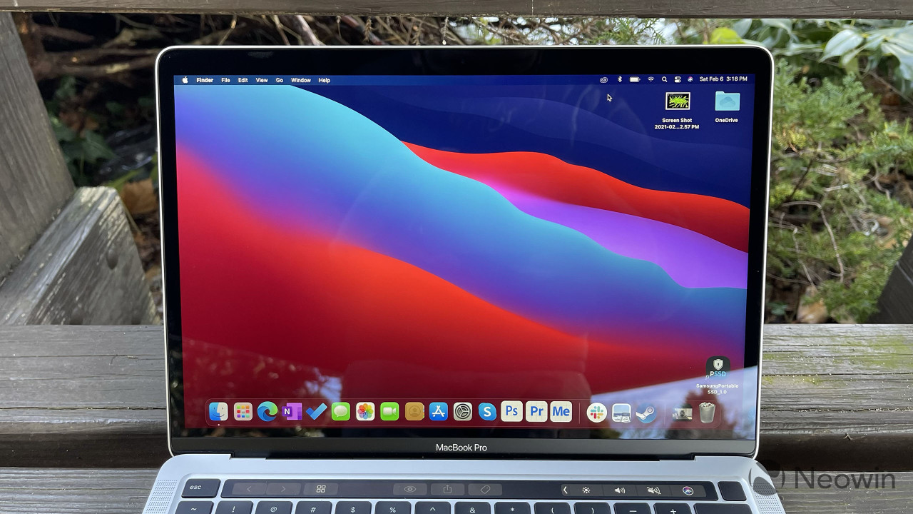 Close-up view of MacBook Pro display