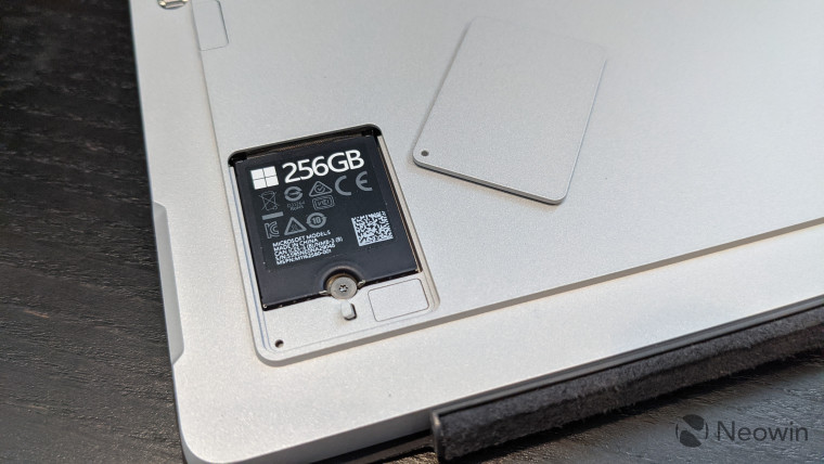 Removable storage exposed on Surface Pro 7+