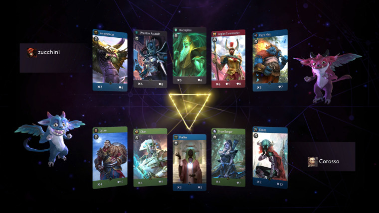 Artifact game screenshot showcasing some of its cards