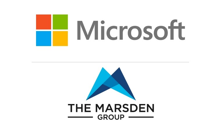 Microsoft and The Marsden Group logos separated by a thin grey line