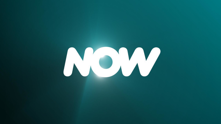 The new NOW logo on a turquoise background