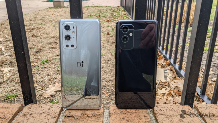 Close-up image of the OnePlus 9 and OnePlus 9 Pro