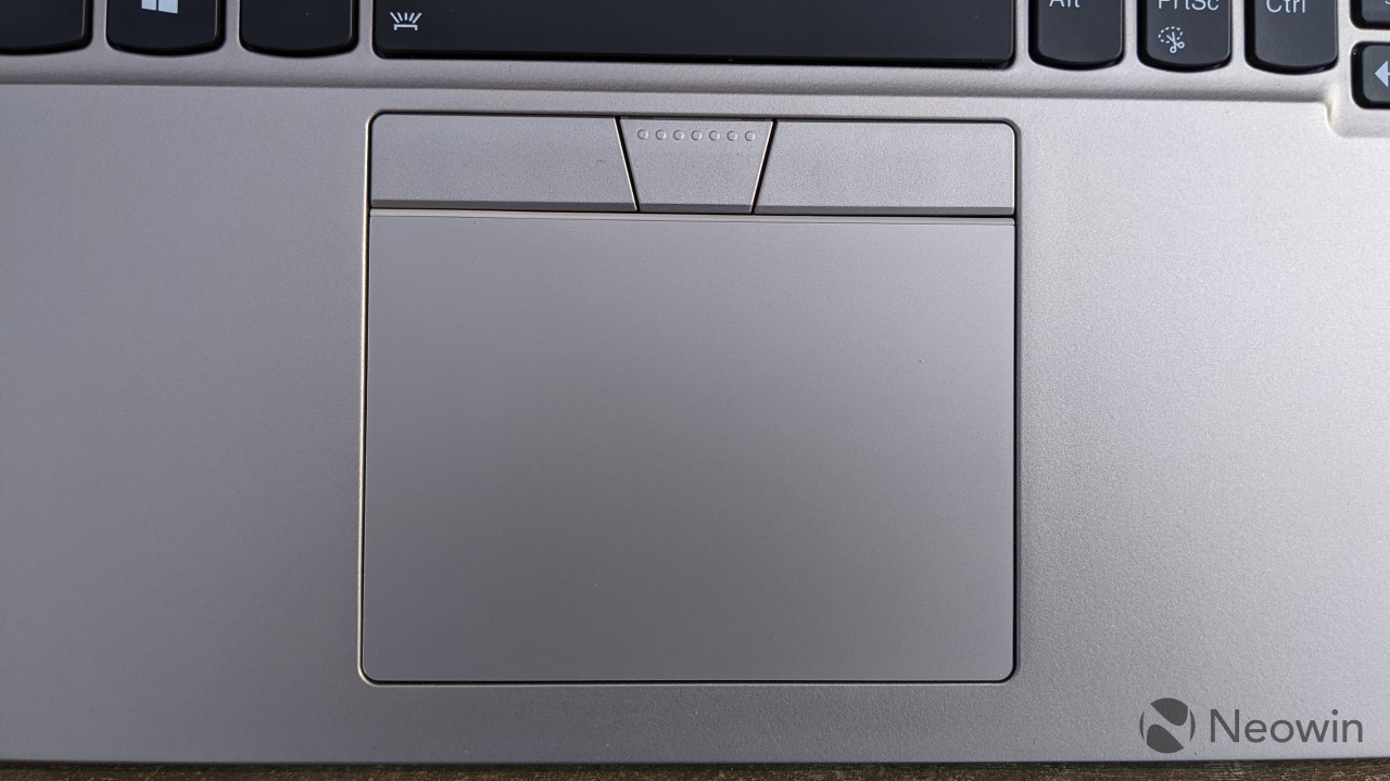 Close-up of ThinkPad X1 Titanium touchpad