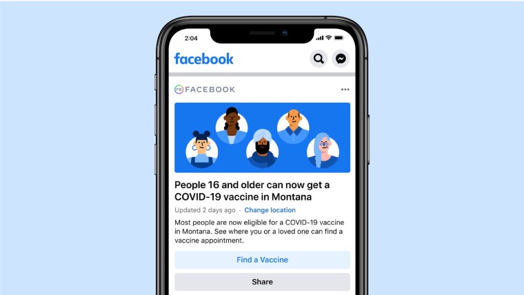 Facebook vaccine rollout