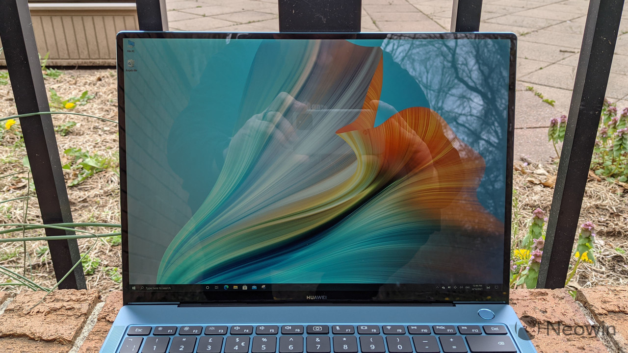 Close-up of MateBook X Pro display