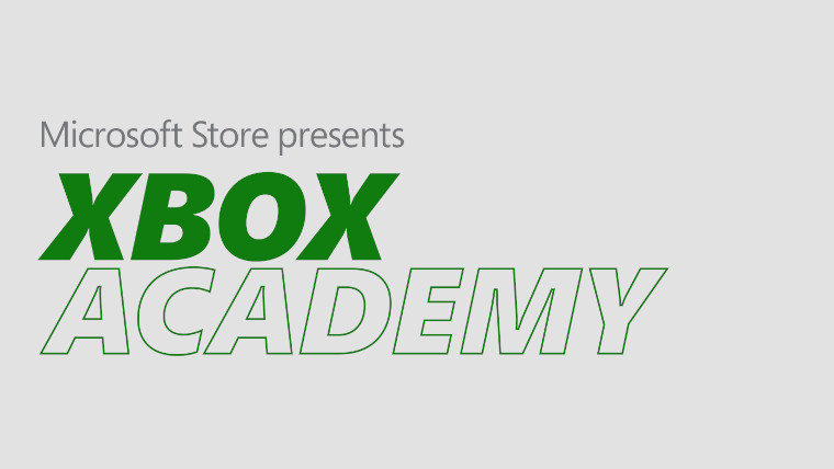 The Xbox Academy logo on a grey background