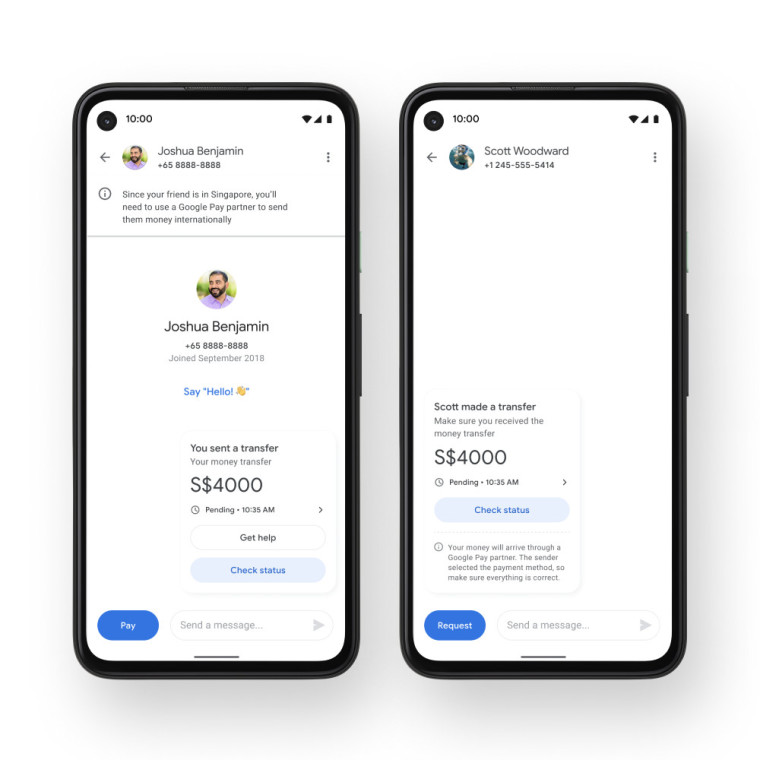 The remittance feature in Google Pay