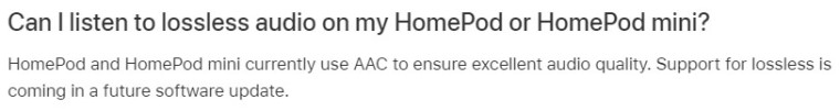 Homepod Support For Apple Music Lossless Audio