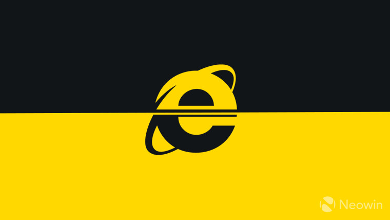 Internet Explorer logo monochrome on dark background