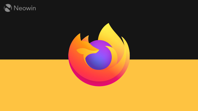 The Firefox logo on a black and yellow background