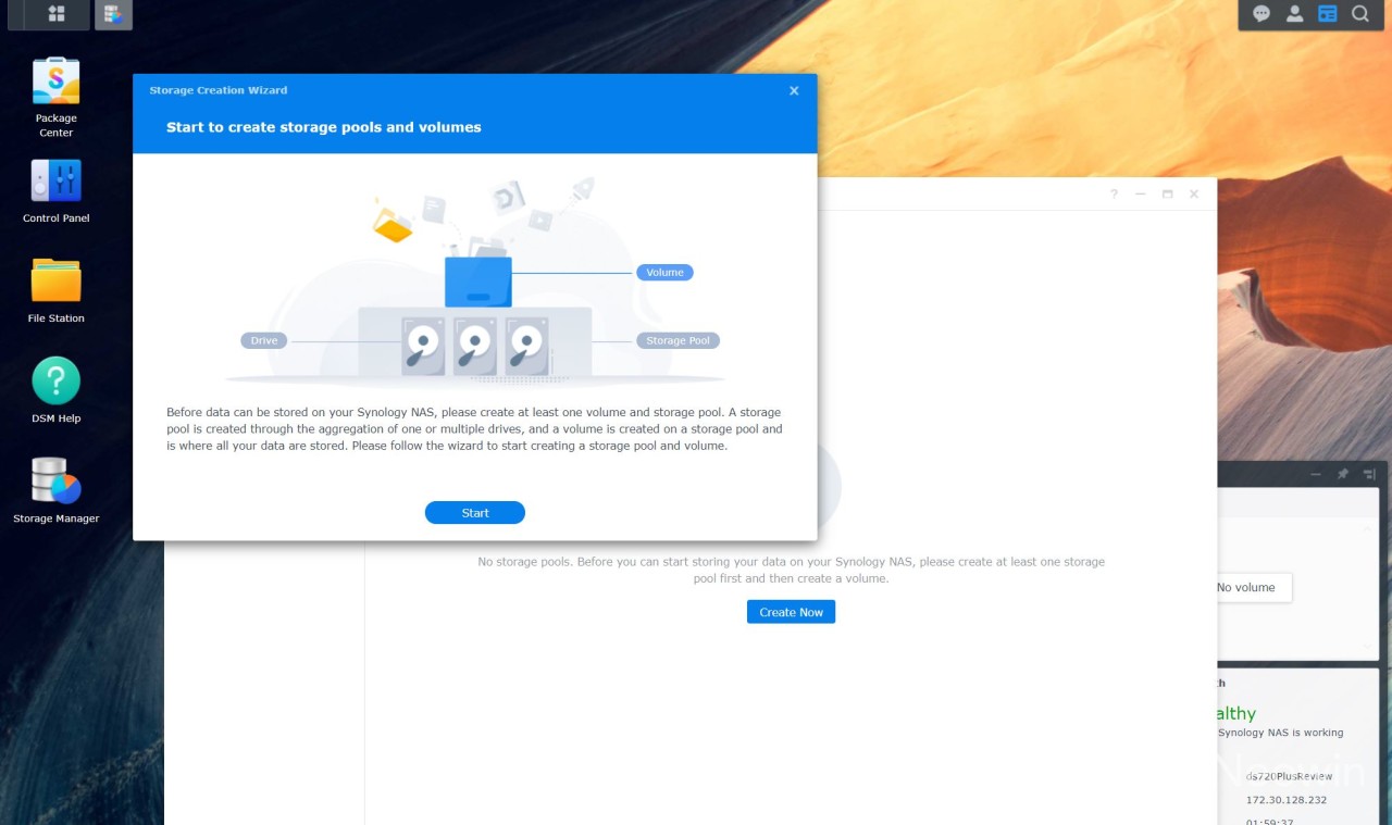Synology DSM 7 Storage Creation Wizard start