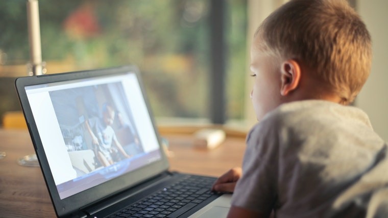 A child using a computer