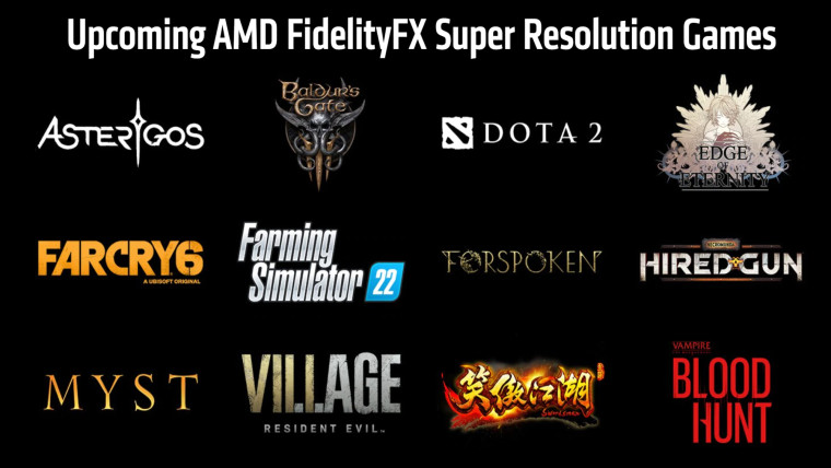 Upcoming game list for AMD FidelityFX Super Resolution