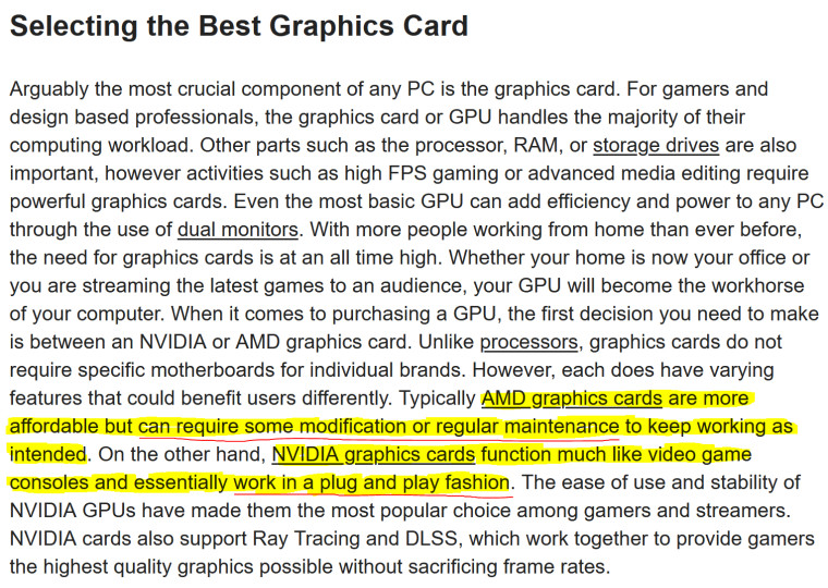 Micro Center controversial GPU buying advice