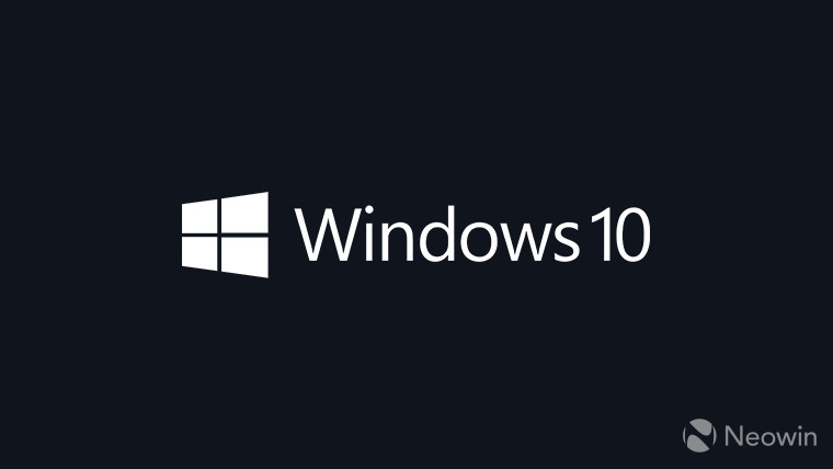 Windows 10 logo white on a dark blue-gray background