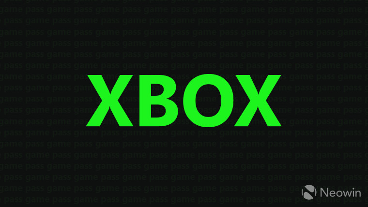 Xbox text lime green on dark grey background