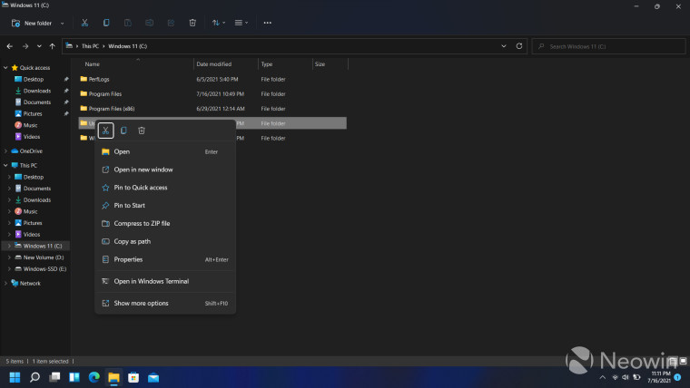 Screenshot of Windows 11