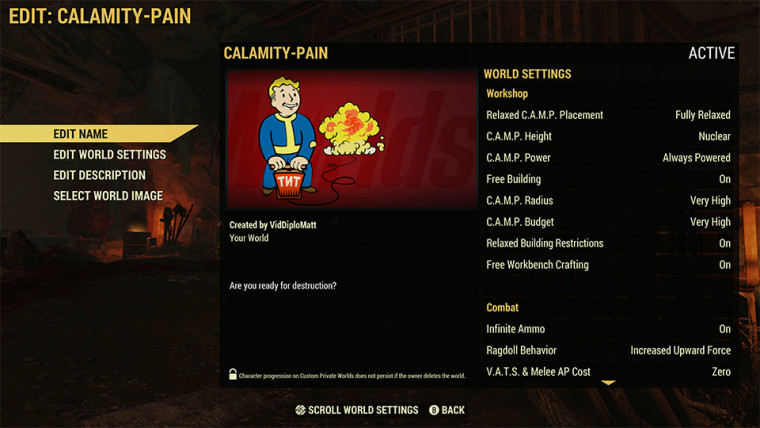 Fallout 76 custom servers Fallout Worlds