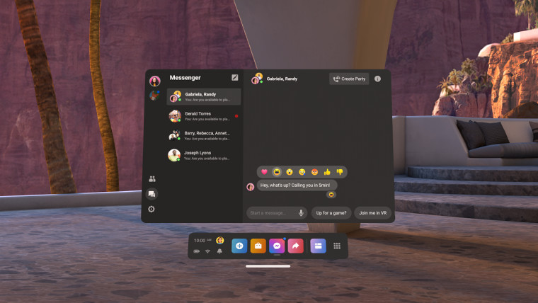 New reactions emoji for Messenger on Oculus
