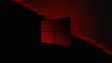 Windows 10 logo red on red and dark grey background