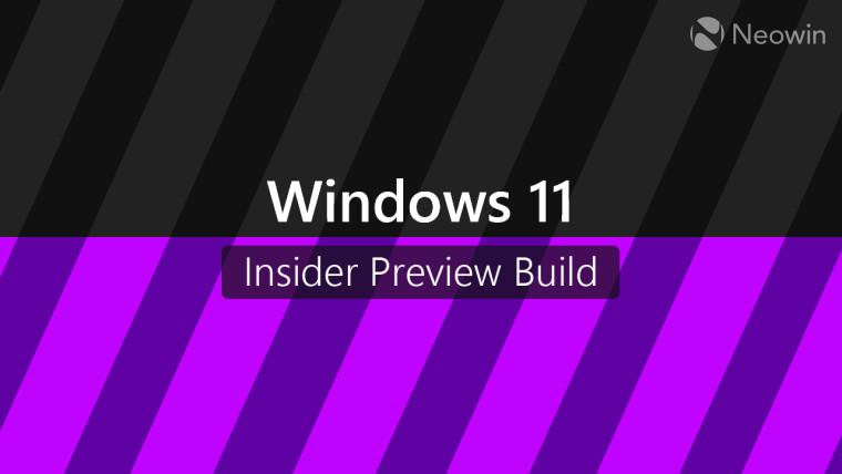 Windows 11 and Insider Preview Build written against a black and varied colored background