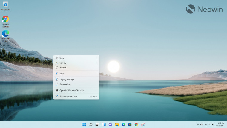 A screenshot of a context menu open on a desktop in Windows 11