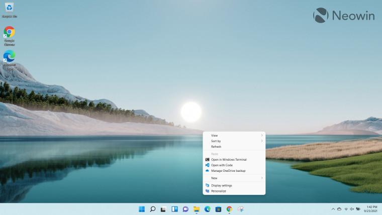 A screenshot of the legacy context menu open on desktop in Windows 11