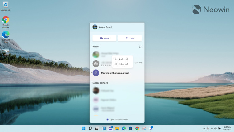 Screenshots of Microsoft Teams running on Windows 11