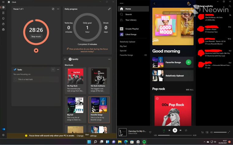 Screenshot of Clock app running on Windows 11