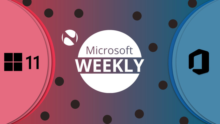 Microsoft Weekly logo with Windows logo and a 11 on the left and Office logo on the right