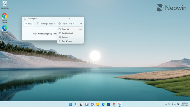 Launch UI of Snipping Tool in Windows 11