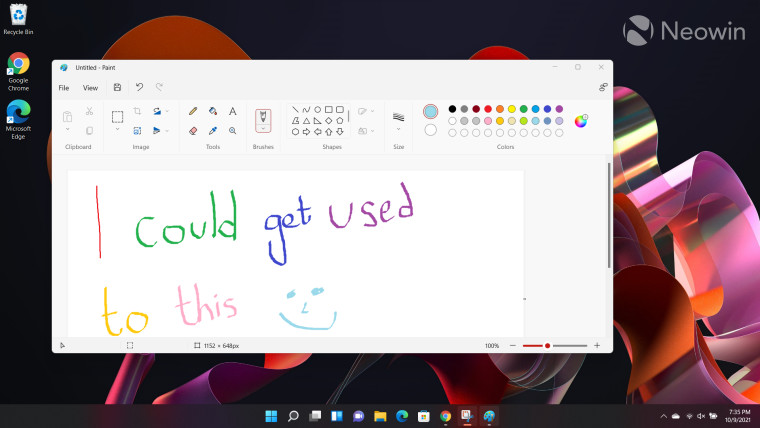 A screenshot of Paint open in Windows 11 desktop