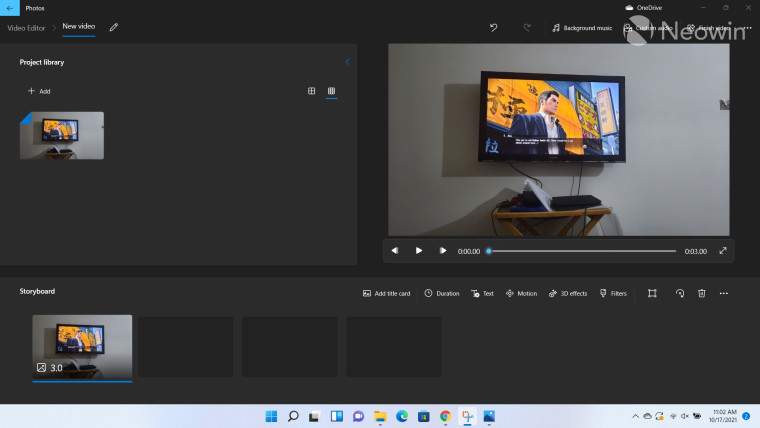 Video editor in Photos app for Windows 11