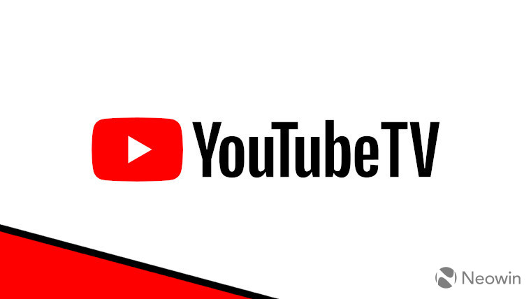 The YouTube TV logo on a white red and black background