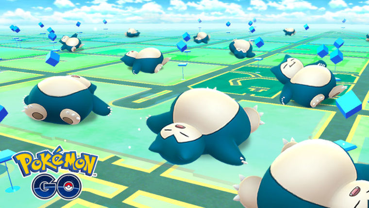 Pokemon Go graphic with snoozing Snorlax