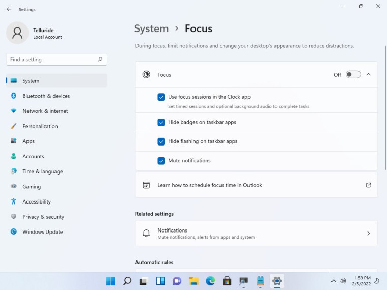 Windows 11 Focus Assist changed to Focus