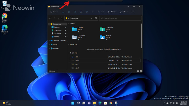 Screenshots of Snap Layouts in Windows 11 Dev Channel build 22557