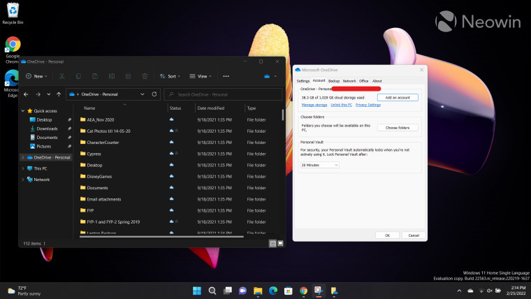 Screenshots of File Explorer in Windows 11 Dev Channel