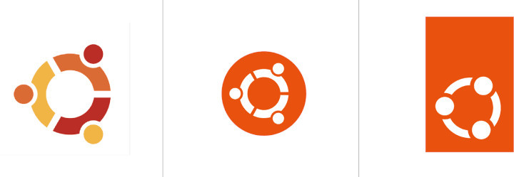 The different Ubuntu logo