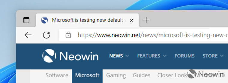 The toolbar in Microsoft Edge Canary with no forward button