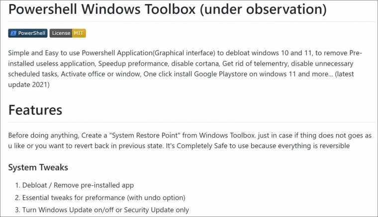 Powershell Windows Toolbox