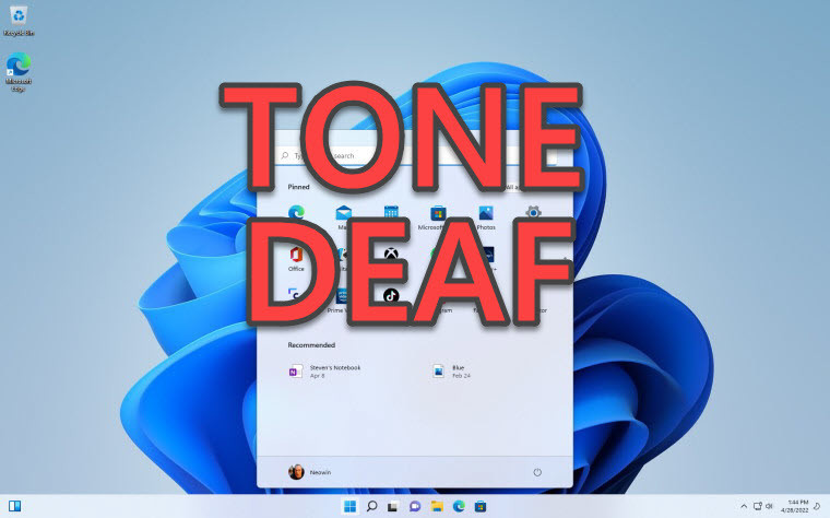 tone deaf windows 11